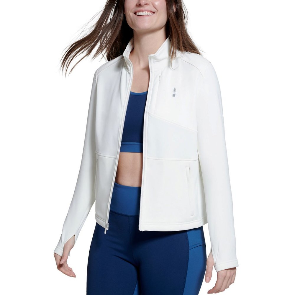 Bass Outdoors Women Palmetto Full Zip Lightweight Fleece Jacket White Small
